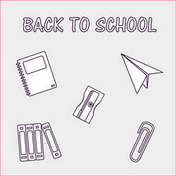 Set school tools education patches stickerts Vector Image
