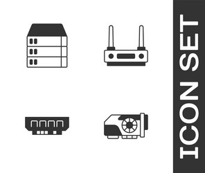 set video graphic card server data web hosting vector image