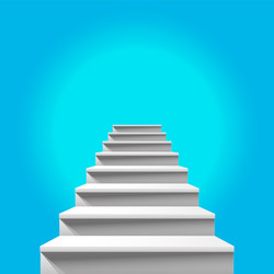 Stairway to heaven white staircase leading up vector