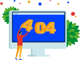 404 error page web site on desktop computer vector image