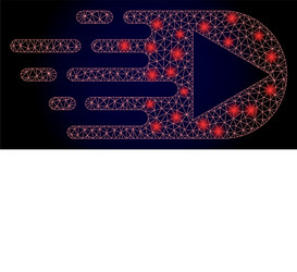 bright polygonal net play function with glare vector image