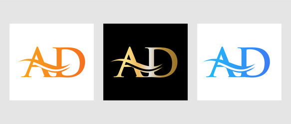 Initial monogram letter ad logo design Royalty Free Vector