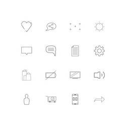 interface linear thin icons set outlined simple vector image