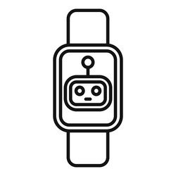 smart watch displaying chatbot interface icon vector image