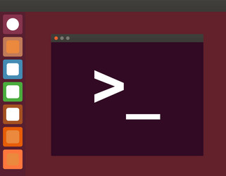 terminal startup icon and linux interface direct vector image
