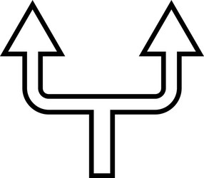 divide arrow up thin line icon vector image