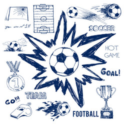 Football Elements Sketch Vector Image