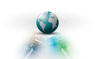 global network connection world map abstract vector image