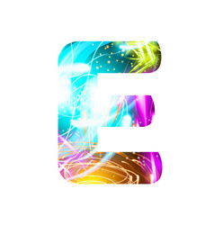 glowing light effect neon font color design text vector image