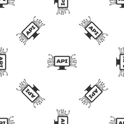 grey computer api interface icon isolated seamless vector