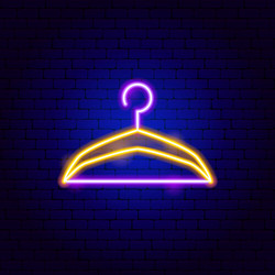 Clothes on rack neon sign Royalty Free Vector Image