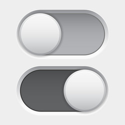 Toggle switch interface buttons gray elements vector