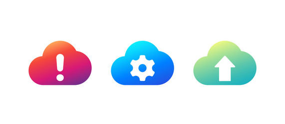 upload error cloud computing icons vector image