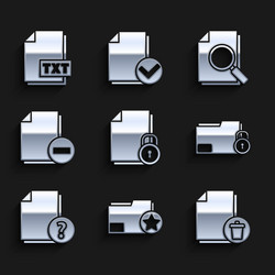 set document and lock folder with star delete vector image