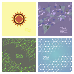 set of abstract dna strand symbol isolated vector