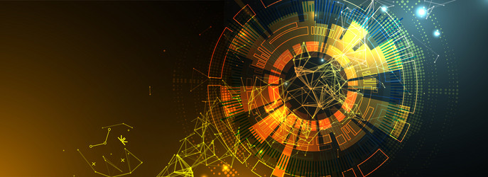 abstract technology background with plexus effect vector image