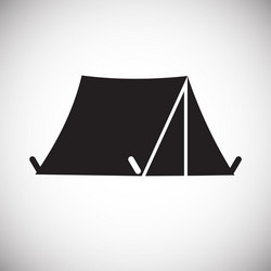 camping tent icon on white background for graphic vector