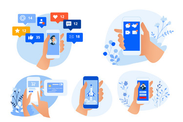 flat design concepts mobile apps and services vector image