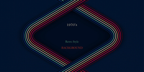 retro style background with curved lines frame vector image