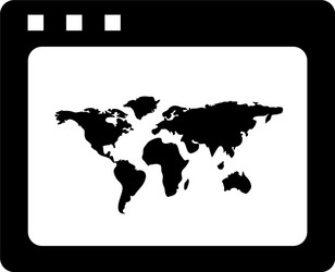 world wide web icon in flat style for apps ui vector image