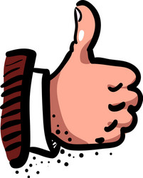 Cartoon image of thumb up icon good symbol vector