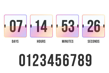 Countdown website flat template digital clock Vector Image