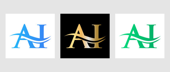 Modern ai logo design for business and company Vector Image