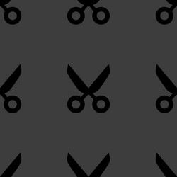 Scissors web icon flat design seamless pattern vector