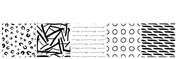 set of seamless patterns with scribble smears vector image