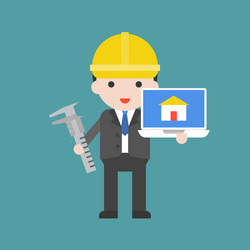 architecture cute character professional set flat vector