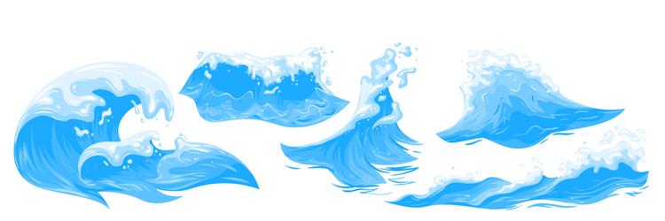 cartoon isolated splashes with foam texture vector