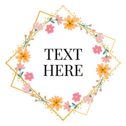 floral frame collection set cute retro flowers Vector Image