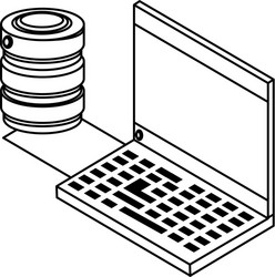 laptop computer with data disks vector image
