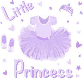 Set clothes and accessories for a little girl vector