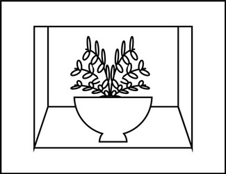 Shelf with decorative objects vector