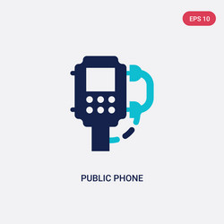 two color public phone icon from communication vector image