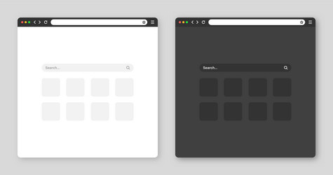 blank web browser window with toolbar and search vector image