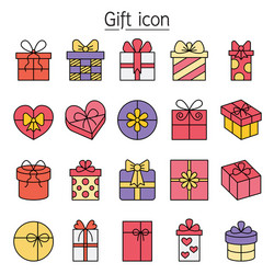 Gift Boxes & Presents Icon Set vector image