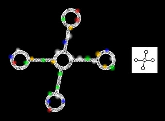 Network mesh node links icon with colorful vector