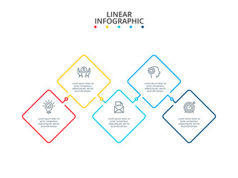 Thin line flat element for infographic template vector