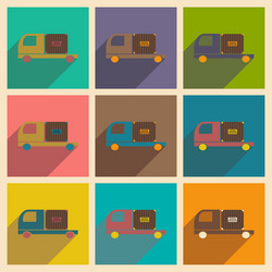 flat with shadow concept and mobile application vector image