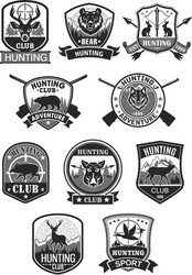 Hunting & Wildlife Icon Set Vector Image