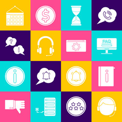 set man with a headset user manual monitor faq vector image