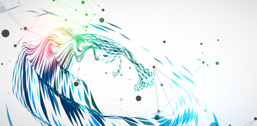 abstract particle vortex with plexus effect vector image