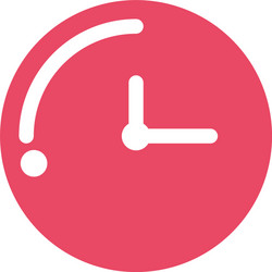 Alarm clock color red on white background vector