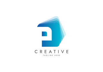 Digital P Logo with Data Stack vector