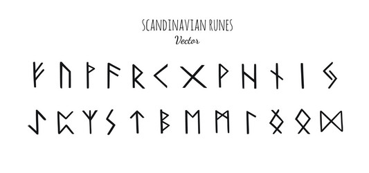 magic scandinavian old futhark hand Vector Image