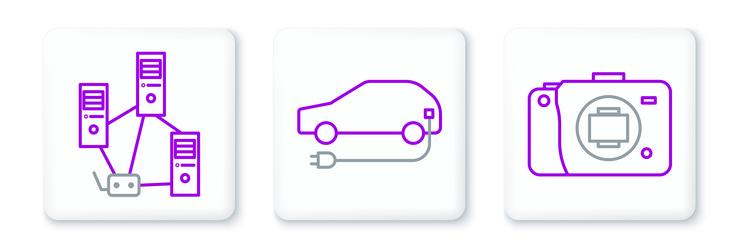 set line mirrorless camera computer network vector image