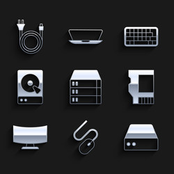 set server data web hosting computer mouse sd vector image