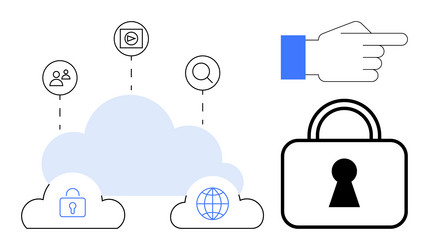 cloud security and data protection with user vector image